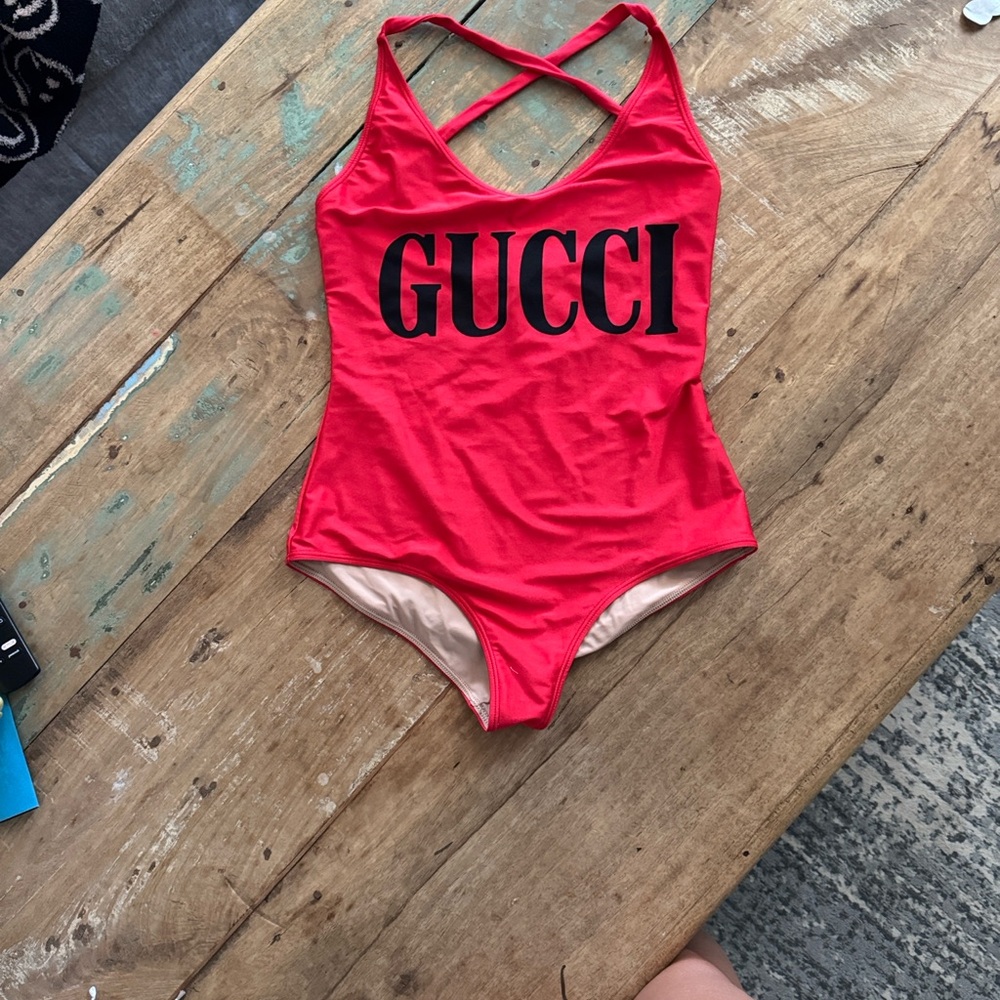 Gucci Bold Red One Piece Swimsuit